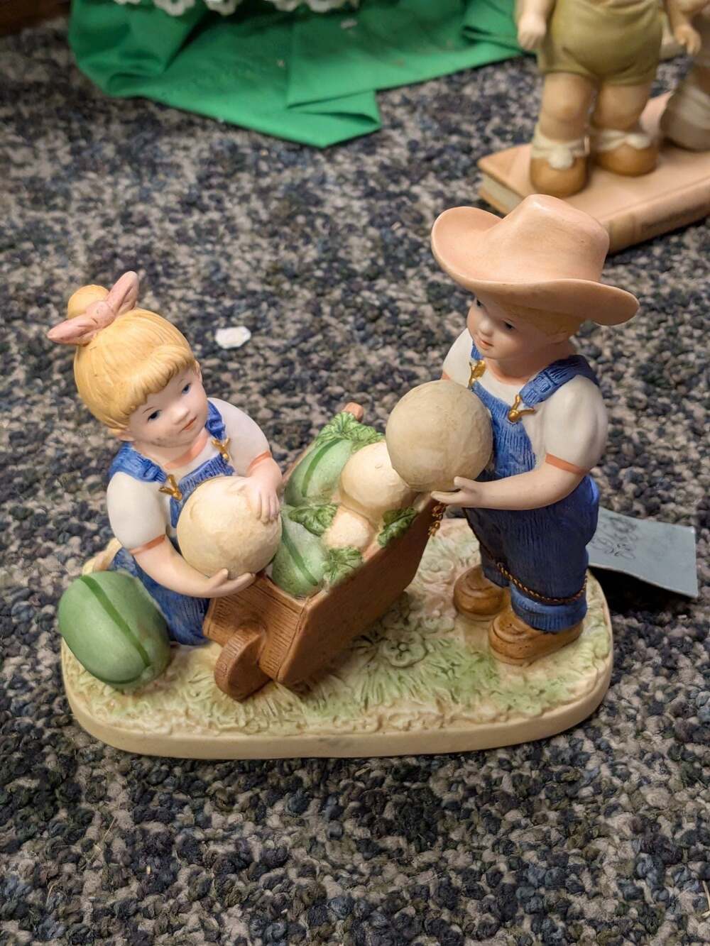 HOMCO Denim Days The Melon Patch Figurine #1512 Danny and Debbie